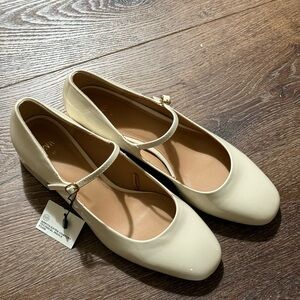 Zara Elegant Cream Mary Jane Shoes